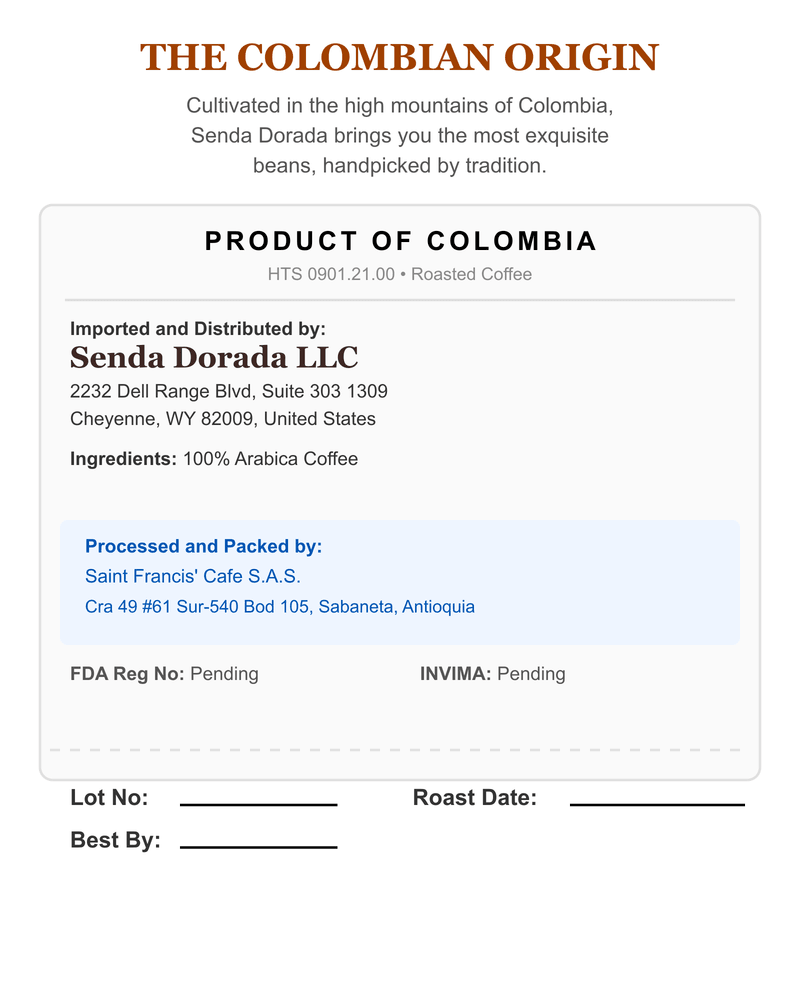 Caturra Chiroso Washed back label