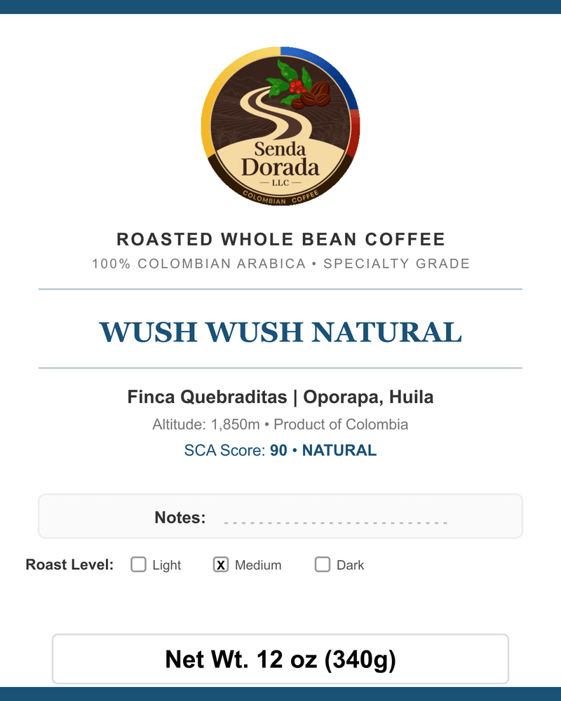 Q31 Wush Wush Natural — Senda Dorada label