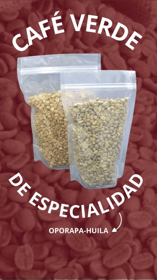 Green coffee prepared at origin in Oporapa, Huila